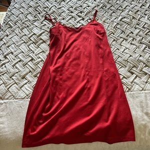 Red satin cami mini dress size S